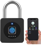 eLinkSmart Fingerprint Gym Locker Lock, Keyless Biometric Padlock, Weatherproof Electronic Digita...