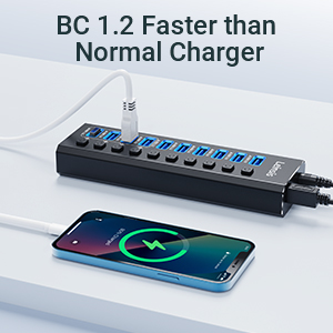powered usb hub 3.0 with ac adapter