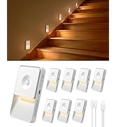 GOODEA Rechargeable Motion Sensor Night Lights for Stairs, Magnetic Stair Lights Indoor, Warm Dim...