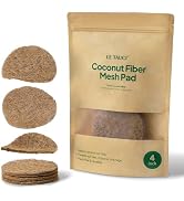 LE TAUCI Coconut Coir Drainage Mesh Pads for Flower Pots, Pre-Cut 4 Inch Pot Hole Covers to Preve...