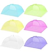 HBlife 6 pack Colored Large Pop-Up Mesh Food Cover Tent,17 Inches Food Protector Covers Reusable ...