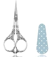 BIHRTC 4.5Inch Little Scissors Cross Stitch Scissors Small Sharp Pointed Tip Vintage Detail Shear...