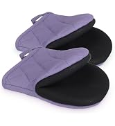 Short Oven Mitts, Heat Resistant 500°F, Silicone Grip Kitchen Gloves, Non-Slip for Baking, Grilli...