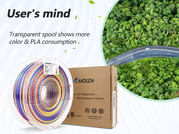 Silk PLA 3D Printer Filament, Shiny Multicolor Rainbow PLA Filament 1.75mm, Fast Color Change PLA