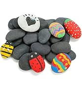 BigOtters Black Rocks for Painting, 20 Painting Rocks Dark Rocks for Painting Kindness Rocks Rang...