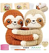 Crochet Kit for Beginners, Emotional Positive Support Crochet Gift, Hug Sloths Crochet Animal Kit...