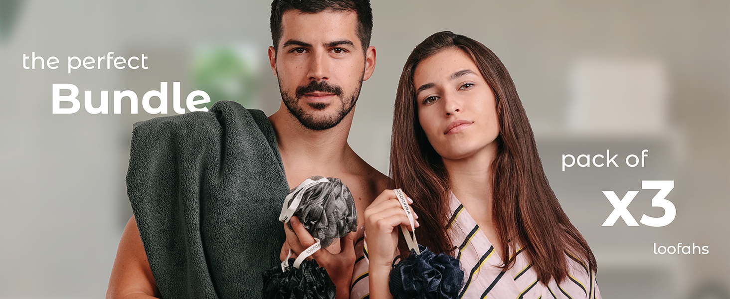 the perfect bundle pack of 3 loofahs sponges