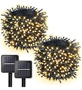 woohaha 2 Pack Solar String Light 100LED 39ft 8 Modes Solar Christmas Lights Waterproof for Garde...