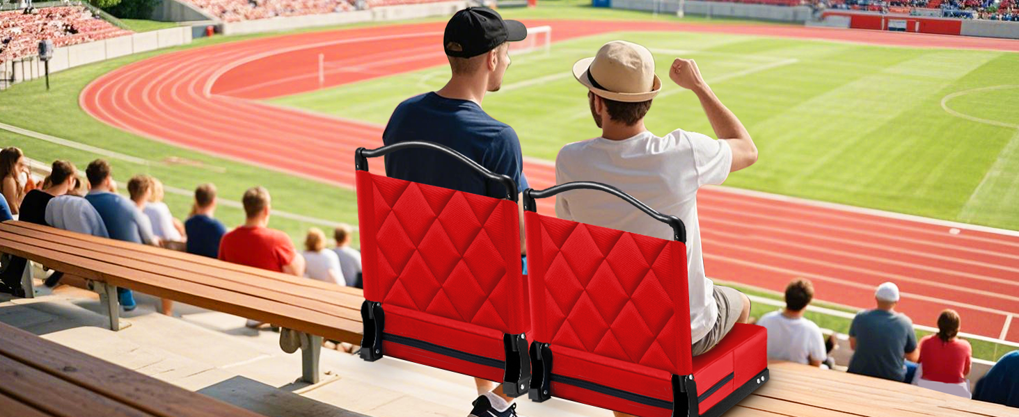 stadium seat with back support and cushion