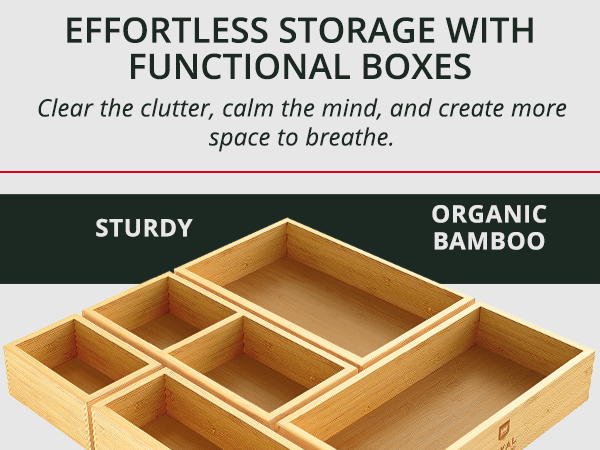Keep your home tidy and organized with bamboo storage boxes for your drawers.