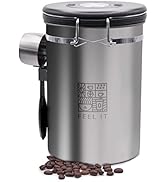 ALPACA VENTURES Stainless Steel Coffee Canister - 21oz Airtight Kitchen Food Storage Container wi...