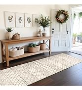 BYYVOO 2'6"x8' Washable Hallway Runner Rug - Moroccan Kitchen Non Slip Rug Low Pile Floor Carpet ...