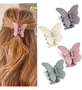 Canitor Butterfly Hair Clips Butterfly Claw Clips Hair Clips for Women Hair Clips for Thick Hair ...