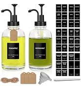 Coffee Syrup Dispenser 16.9 Oz 2 Pack, 500ml Glass Bottle with Black Plastic Pump for Coffee Bar,...