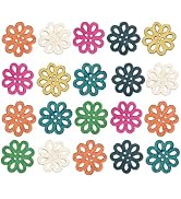 Healifty 100pcs Wooden Craft Buttons Vintage Cartoon Daisy Buttons 4 Holes Sewing Buttons for Sew...