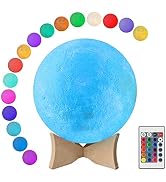 YouOKLight Moon Lamp,Moon Night Light,Moon Light16 Colors LED Moon Night Light Lamp with Stand,Re...