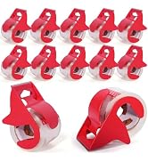 TAPEBEAR 12Pack Packing Tape with 1.5" Core Dispenser, Clear Noiseless Packaging Tape 2.6mil Thic...