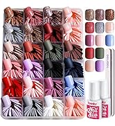 Teenitor 576Pcs Short Square Press On Nails Kit with Matte, Glossy, Glitter, and French Designs