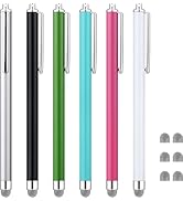 ChaoQ Stylus Pens for Touch Screens, Mesh Fiber Capacitive Stylus (6-Pack), with 6 Replaceable Me...