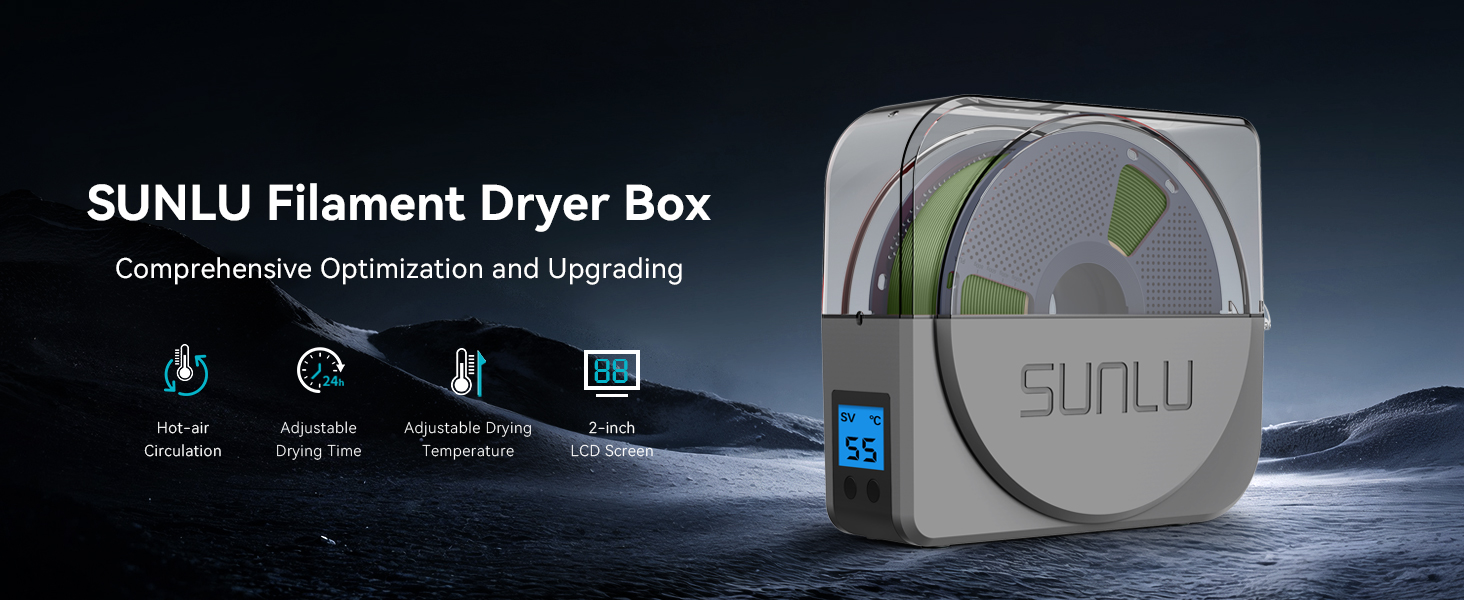 SUNLU Filament Dryer Box S1 for 3D Printer Filament Grey