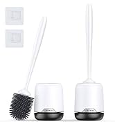 Lefree 2 Pack Silicone Toilet Bowl Brush and Holder Set with Ventilated Holder, Floor Standing & ...