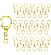 Roctee 50 pcs Lobster Clasp Key, Keychain Clip, Swivel Clasps Lanyard Snap Hook, DIY Crafts Key C...