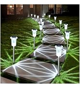 DenicMic Solar Lights Outdoor Waterproof 10 Pack Pathway Lights Cool White | Stake Lights for Yar...