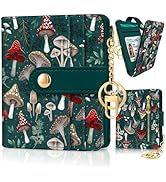 Jogjam Mushroom Green Rfid Ladies Wallet, Small Slim Thin Compact Credit Card Women Wallet, PU Le...