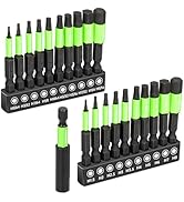 Impact Hex Head Allen Wrench Drill Bit Set 20+1pcs (Metric&SAE), 1/4” Hex-Shank S2 Steel Hex Bits...