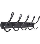 SKOLOO Modern Coat Rack Wall Mount with 5 Hooks, Metal Wall Coat Rack for Hanging Coat Jacket Bac...