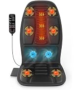 Massage Seat Cushion with Heat, Cooling Back Massager for Chair, Chair Massager for Full Body Mas...
