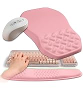 Gleamtide 2-in-1 Ergonomic Set, Wave Keyboard Wrist Rest and Massage Slope Mouse Pad Wrist Suppor...