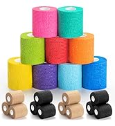 Upgraded 9-Pack Self Adhesive Bandage Wrap – 2 Inches × 5 Yards Elastic Cohesive Bandage Wrap, Se...