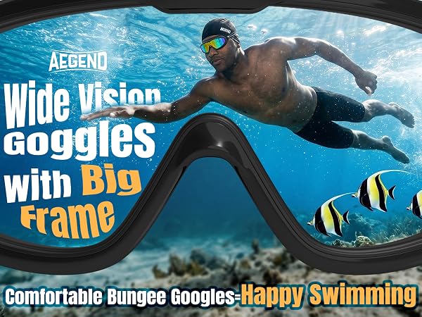 adult swim goggles with bungee strap