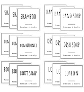 Segbeauty Bathroom Labels for Soap Dispenser, 18pcs 2.5in White Waterproof Removable Self-Adhesiv...