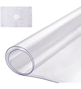 VEVOR Plastic Table Cover, 16 x 32 Inch 1.5 mm Thick Clear Rectangle PVC Desk Mat Protector, Wate...