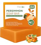 Persimmon Soap Bar for Body Odor Control – Purifying Deodorizing Face & Body Wash for Eliminating...