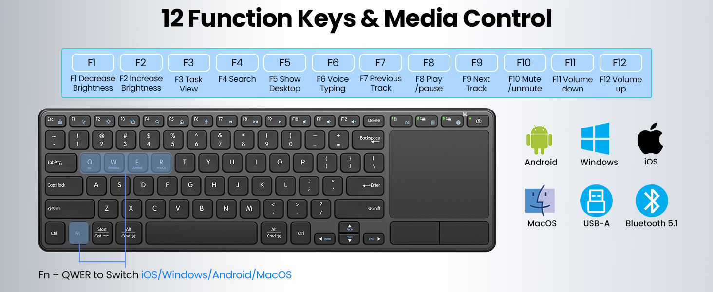 Full-Size touchpad keyboard