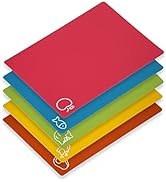 5 Pieces Flexible Cutting Boards, BPA Free Plastic Cutting Boards for Kitchen, Non Slip Cutting M...