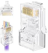 VCELINK Cat5e Connectors RJ45 Pass Through 100-Pack, Cat 5 rj45 connectors, EZ Cat5e Ends, Cat 5e...