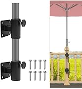 Helios&Hestia 2PCS Outdoor Patio Market Umbrella Holder Clamp, Heavy Duty Adjustable Umbrella Bas...