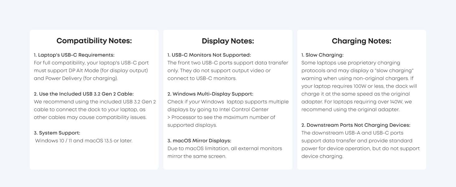 Docking station notes