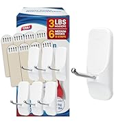 TAILI Damage-Free Utility Hooks, 6 Hooks and 8 Pcs Adhesive Strips, Holds up to 3 lb, No Tools Ad...