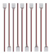 LightingWill 10pcs Pack Strip Wire Solderless Snap Down 2Pin Conductor LED Strip Connector for 8m...