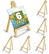 CONDA 6 Pack 9 Inch Wood Easels, Easel Stand for Painting Canvases, Art, and Crafts,Tripod,Painti...