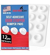 Small White Door Knob Bumpers - Made in USA - Self-Adhesive Door Handle Stoppers Wall Protectors,...