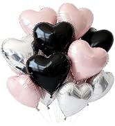 18 Inch Heart Balloons, 12 Pcs Heart Foil Mylar Balloons, Birthday Decoration, Love Balloons Vale...