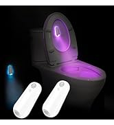 LAVAED Motion Sensor Night Light Indoor 2Pack,LED Toilet Light Activated RGB Color Changing Recha...