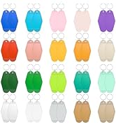 Uniclife 40 Pcs Blank Hotel Keychain Tags, Blank Motel Keychain with Key Rings, 20 Colors Plastic...
