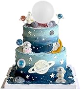 Vidotim Moon Cake topper,6Pcs Space Astronauts Diy Cake Decoration, 3D Soft light Moon Cake Toppe...